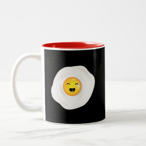 Cute and Funny Fried Egg American Breakfast Two_Tone Coffee Mug