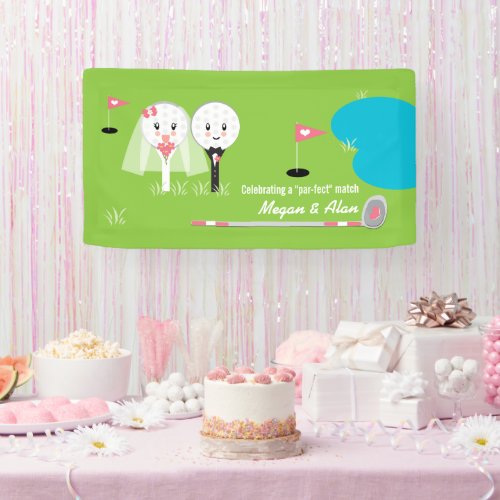 Cute and Funny Golf Ball Wedding Shower Banner