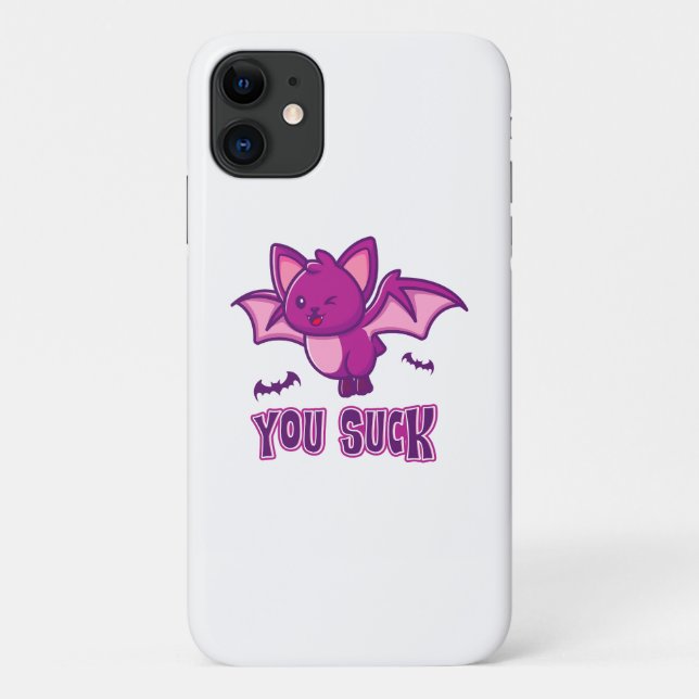 Cute and Funny Halloween Vampire Bats You Suck Case-Mate iPhone Case (Back)