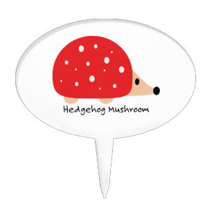 Cute and Funny Hedgehog Mushroom Cake Topper