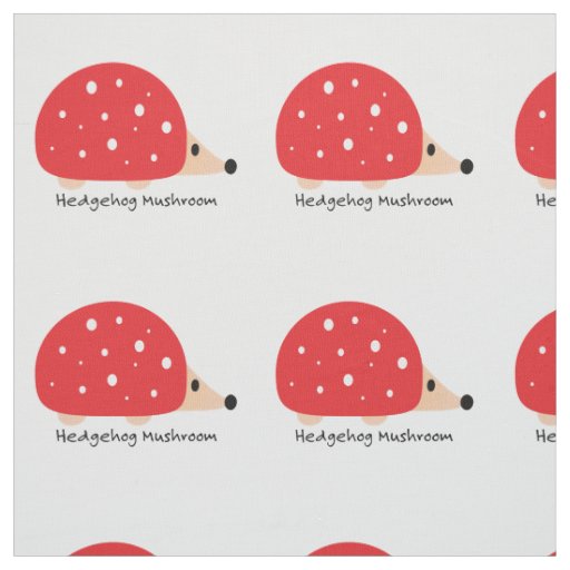 Cute and Funny Hedgehog Mushroom Fabric