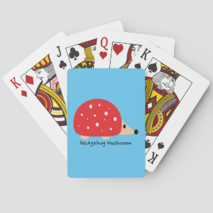 Cute and Funny Hedgehog Mushroom Poker Cards