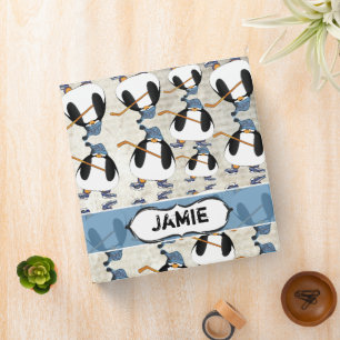 Cute and Funny Hockey Penguin Pattern Binder