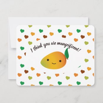 Cute And Funny I Think You Are Mangoificent Mango Holiday Card by Egg_Tooth at Zazzle