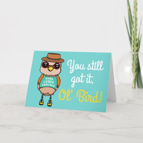 Cute and Funny Illustrated Bird Birthday Card