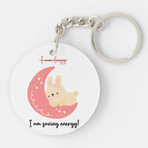 Cute And Funny Keychain I Am Saving Energy!