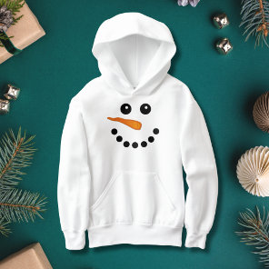 Cute and Funny Kids Snowman Face Festive Hoodies