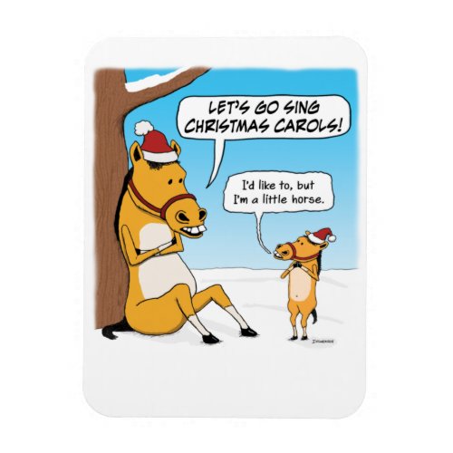 Cute and Funny Little Horse Christmas Magnet