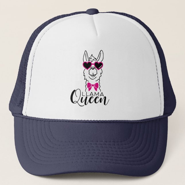 Cute and Funny Llama Queen Cap (Front)