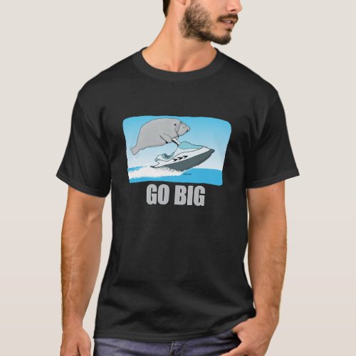 Cute and Funny Manatee on a Jet Ski T_Shirt