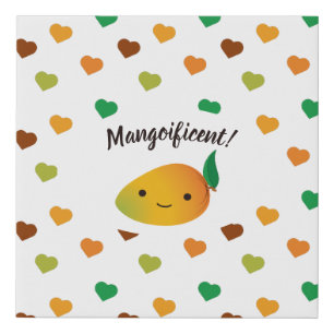 Cute and Funny Mangoificent Mango Faux Canvas Print