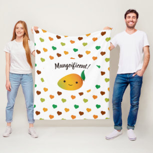 Cute and Funny Mangoificent Mango Fleece Blanket