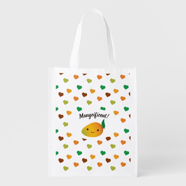 Cute and Funny  Mangoificent Mango Grocery Bag (Front)