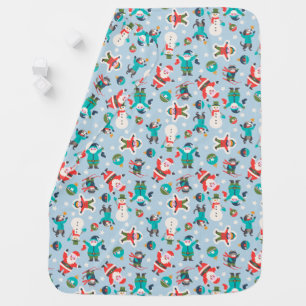 Cute and funny Non-Directional Christmas Ditsy Baby Blanket