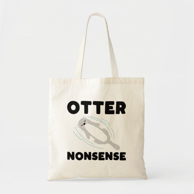 Cute and Funny Otter Tote Bag (Front)