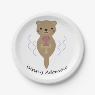 Cute and Funny Otterly Adorable Otter Paper Plates