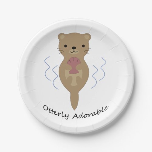 Cute and Funny Otterly Adorable Otter Paper Plates