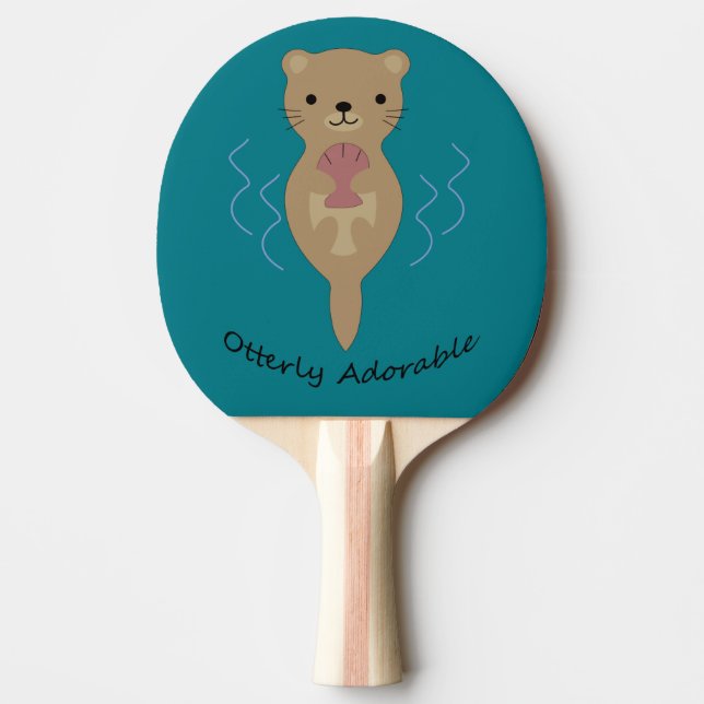 Cute and Funny Otterly Adorable Otter Ping Pong Paddle (Front)
