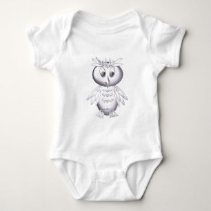 cute and funny owl pattern baby bodysuit