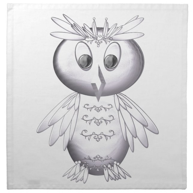 cute and funny owl pattern cloth napkin (Front)
