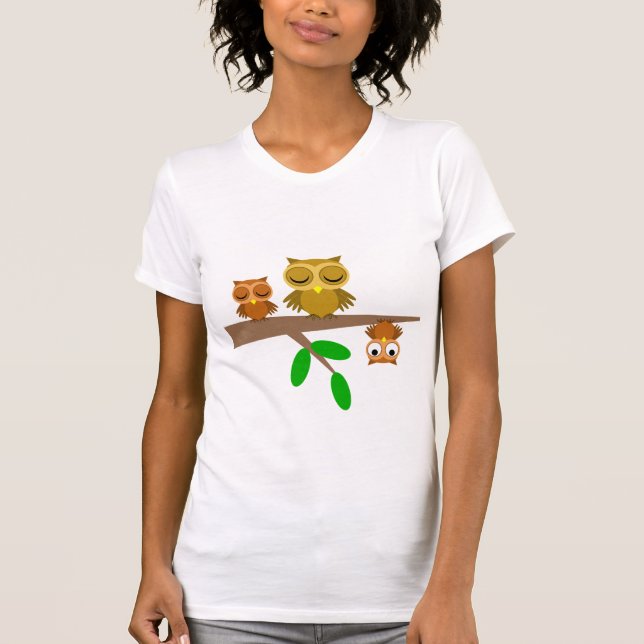 cute and funny owls T-Shirt (Front)