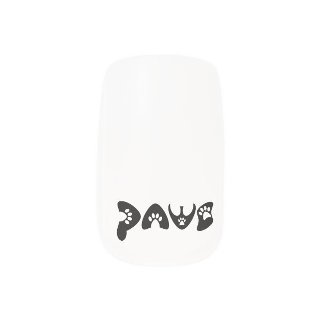 Cute and Funny Paws Minx Nail Art (Left Thumb)