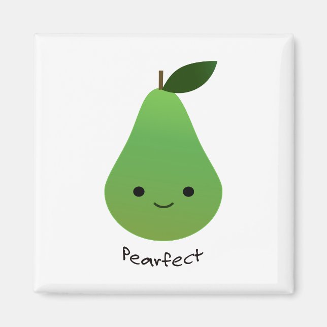 Cute and Funny Pearfect Pear Magnet (Front)