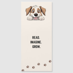 Cute and Funny peeking dog Bookmark with Quote