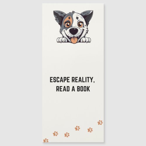 Cute and Funny peeking dog Bookmark with Quote