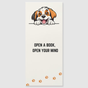 Cute and Funny peeking dog, bookmark with Quote