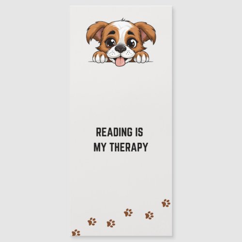 Cute and Funny peeking dog Bookmark with Quote