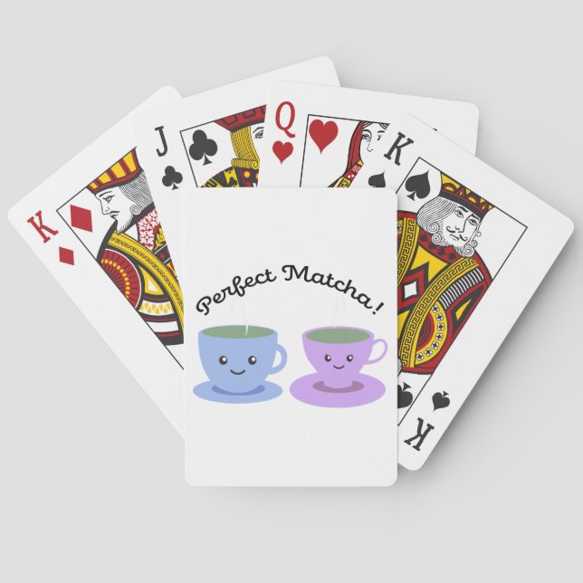 Cute and Funny Perfect Matcha Poker Cards (Back)