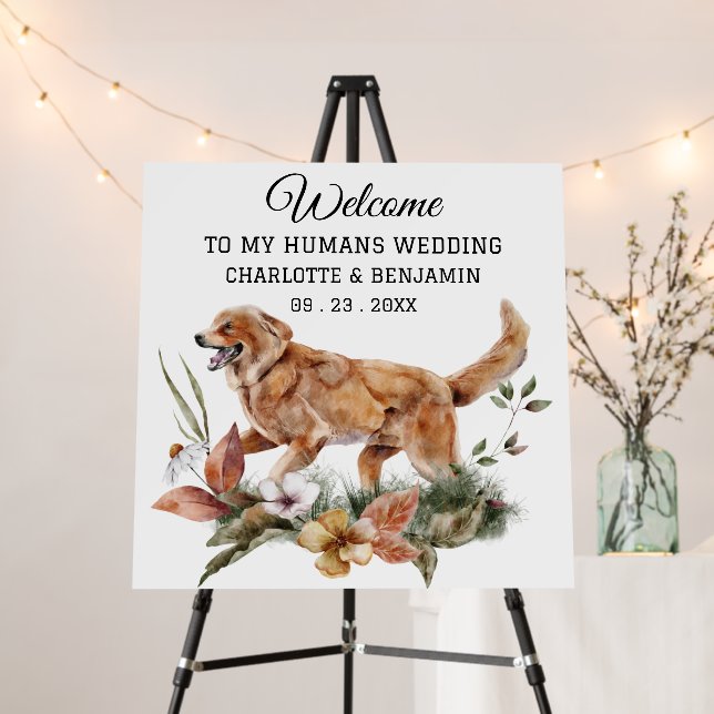 Cute And Funny Pet Dog Welcome Wedding Foam Board (In Situ (Stand))