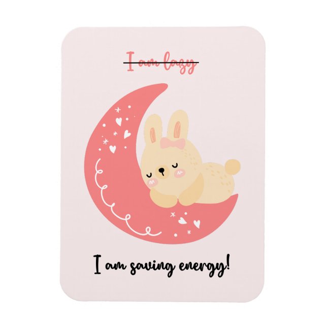 Cute And Funny Photo Magnet | I Am Saving Energy! (Vertical)