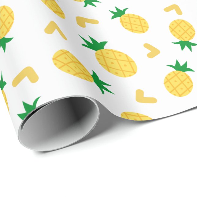 Cute and Funny Pineapple Pattern Wrapping Paper (Roll Corner)
