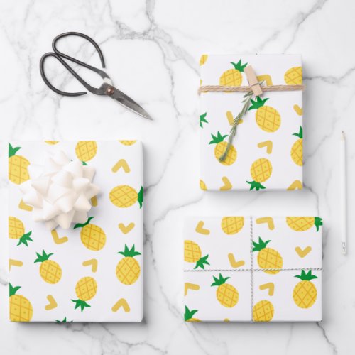 Cute and Funny Pineapple Pattern Wrapping Paper Sheets