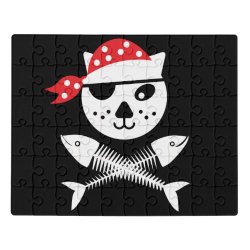 Cute And Funny Pirate Kids Cat Jigsaw Puzzle
