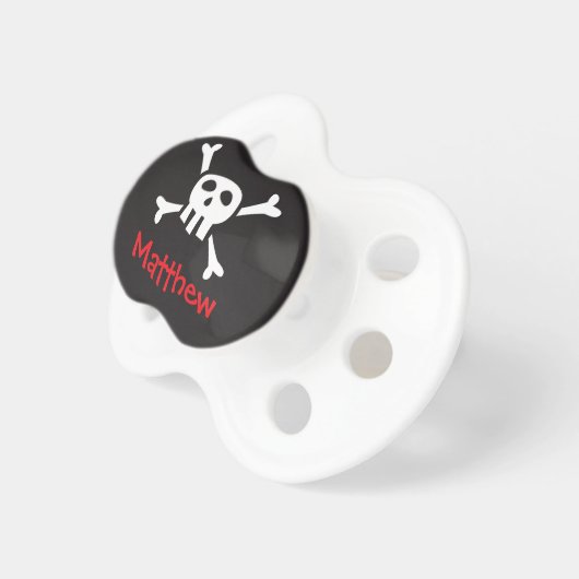 Cute and funny pirate skull and crossbones custom pacifier (Front Right)