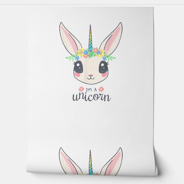 cute and funny rabbit unicorn  wallpaper  (Unrolling)