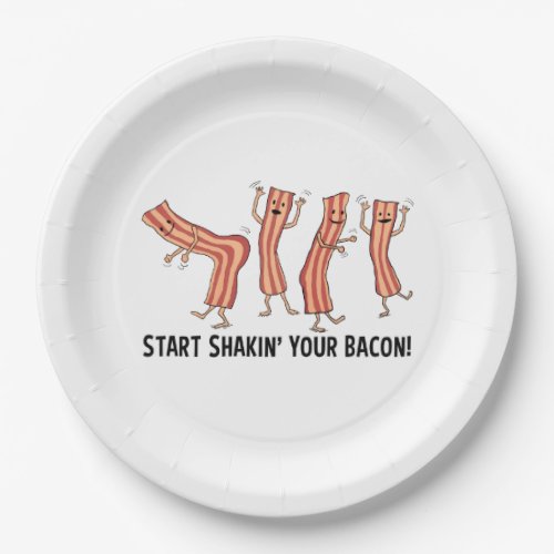 Cute and Funny Shakin Your Bacon Dancers Paper Plates