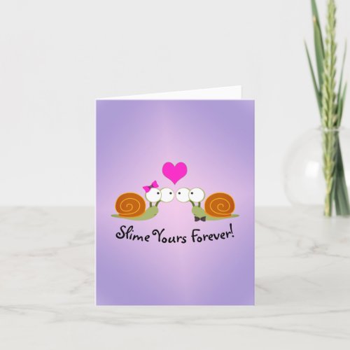 Cute and Funny Slime Yours Forever Snails in Love Holiday Card