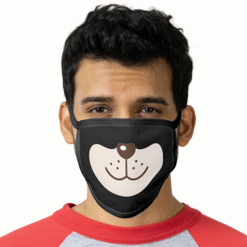 Cute and Funny Smiling Dog Face Face Mask