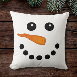 Cute and Funny Snowman Face Festive Pillow<br><div class="desc">Cute and Funny Snowman Face Festive Pillow.</div>