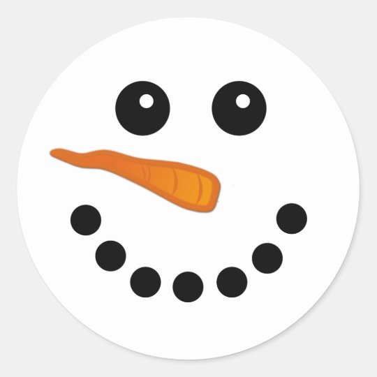 Cute and Funny Snowman Face Festive Sticker | Zazzle.com