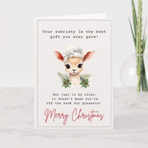 Cute and Funny Sobriety Christmas Card