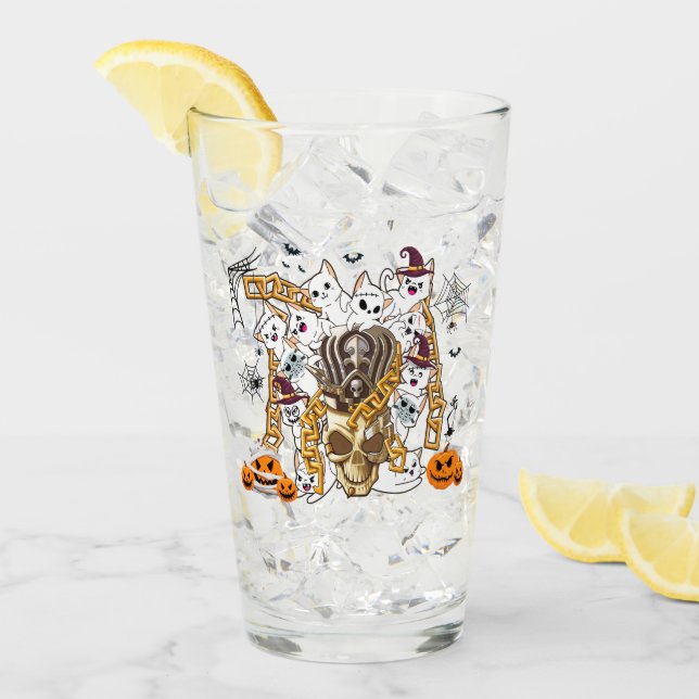 Cute and Funny Spooky Evil Cats Glass (Front Ice)