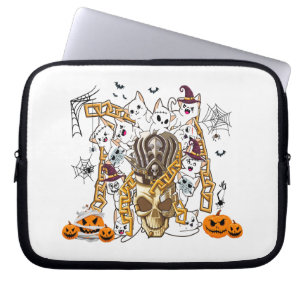 Cute and Funny Spooky Evil Cats Laptop Sleeve