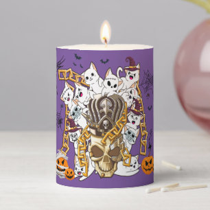 Cute and Funny Spooky Evil Cats Pillar Candle
