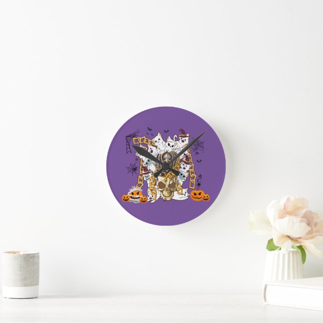 Cute and Funny Spooky Evil Cats Round Clock (Home)
