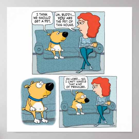 Cute and Funny Stressed-Out Dog Poster | Zazzle.com